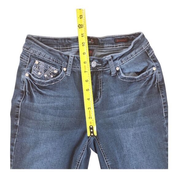 EARL Jeans Bling Slim Boot Y2K Stretch Denim Rhinestones Lace size 6 Embellished - Picture 8 of 15